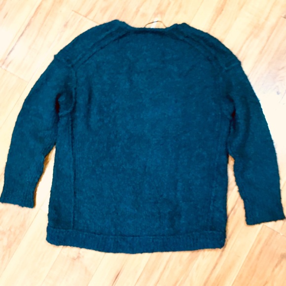 FP Free People hunter green cozy knit baggy style sweater Large winter - Picture 4 of 6